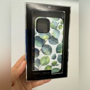 Casely Bold iPhone 12 Pro case - never used, leaves on white background